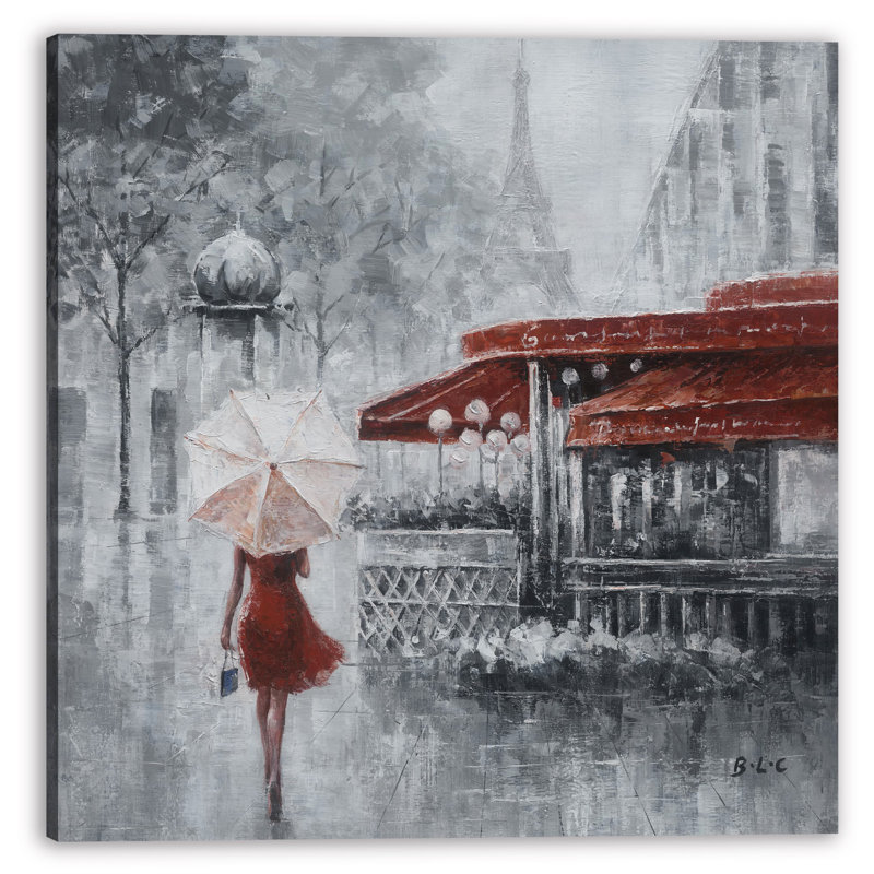 Maylene, Paris romantique, peinture sur toile, H 12 po x l 12 po x P 1 po