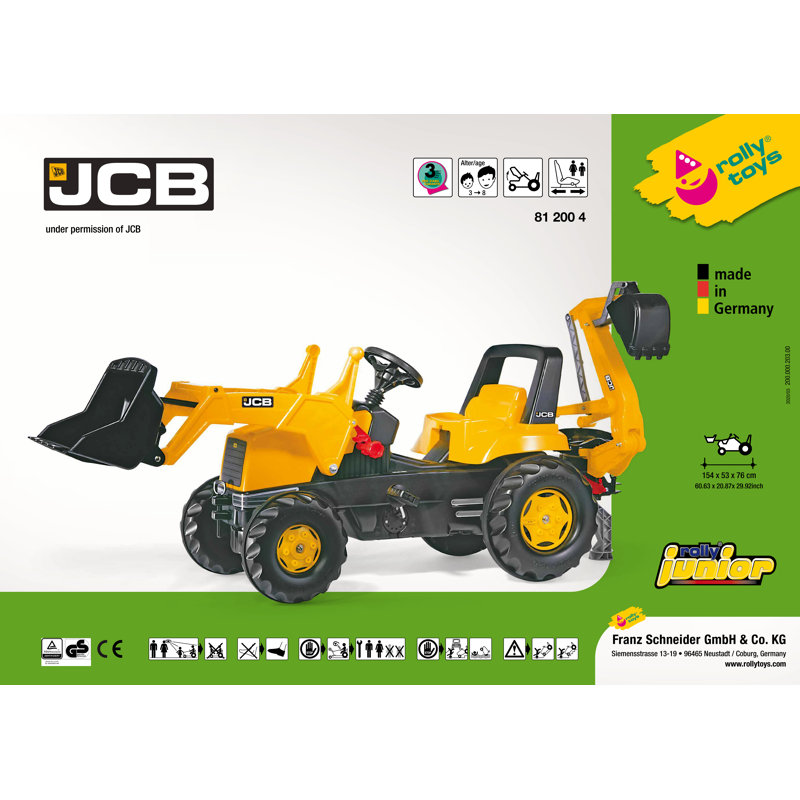 Rolly Toys JCB Tractor with Frontloader & Rear Excavator