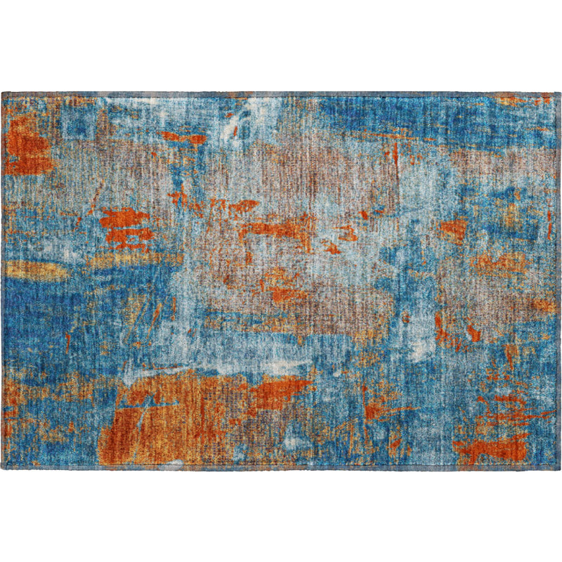 Premium Machine Washable Natoma AMF989 Abstract Rug, Rectangle 1'8" x 2'6"