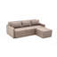 Élégant canapé-lit d'angle, brun, 90,6 po x 28,3 po x 43,3 po | Structure 100% bois de sapin, tissu 100% polyester de lin | Coussins amovibles, coffre de rangement, assemblage facile-247902360