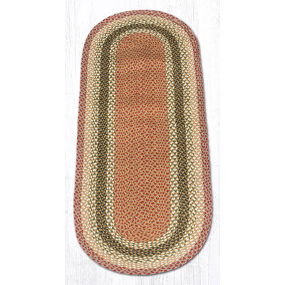  Tapis ovale olive, bourgogne et gris en jute tressé - Tapis rustique fait à la main