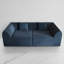 Fauteuil inclinable double en mousse à mémoire de forme bleue avec coussins rectangulaires, convient à la chambre à coucher / chambre d'amis / dortoir