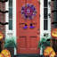 Couronne d'Halloween pour porte d'entrée - Couronne de maille artificielle sur le thème de la sorcière avec chapeau et pieds, parfaite pour la décoration extérieure; Convient pour Halloween, l'Action de grâce et l'automne