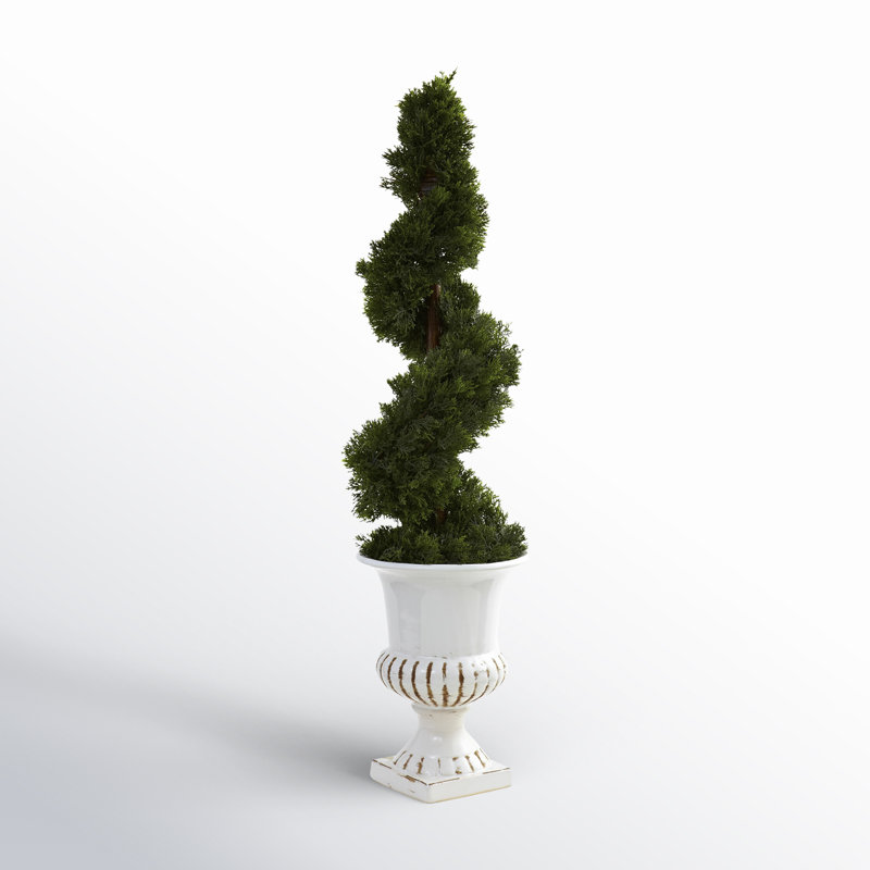 31'' Faux Cedar Topiary in Ceramic Urn