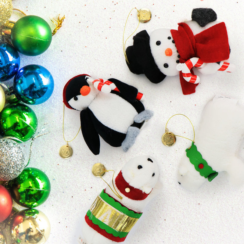 Ensemble de 4 figurines suspendues en peluche