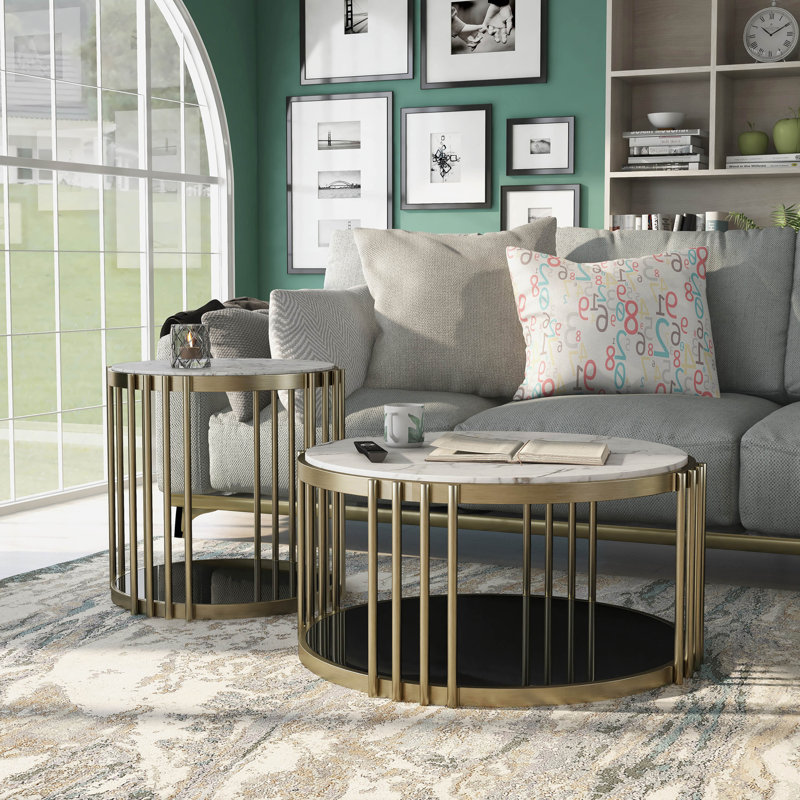 Mariah Coffee Table Set, 2 Pcs: Coffee Table, End Table