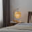 VidaLite - FOS Boho Brass Dimmable Table Lamp With hand Woven Bamboo Shade, Walnut Finish Base USB Port