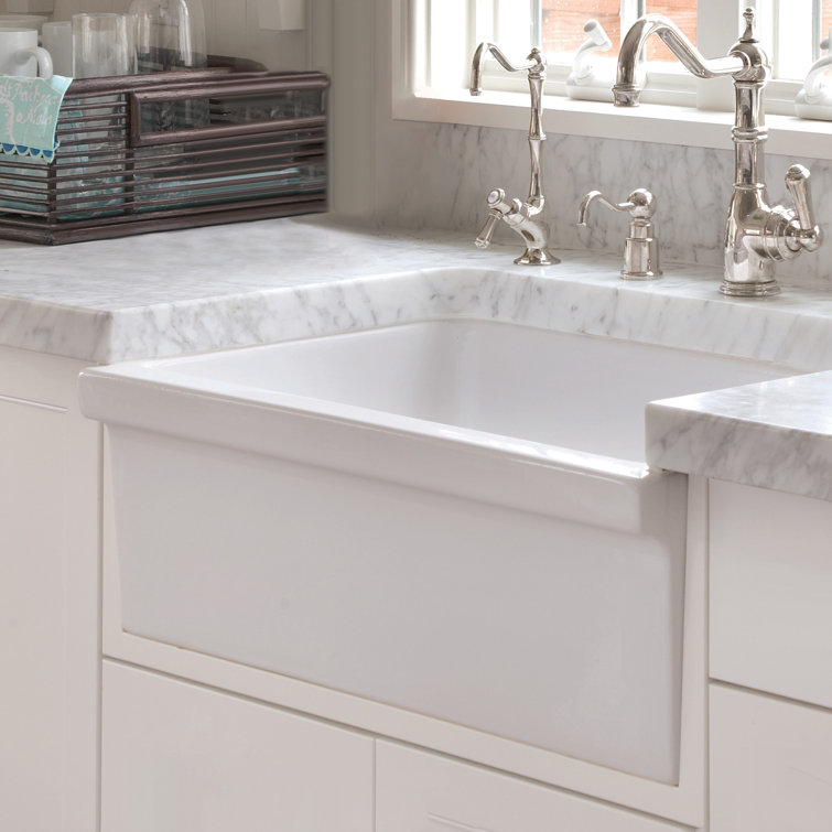 Whitehaus 30” Reversible Single Bowl Fireclay Kitchen Sink: Lip+Fluted, Lip Front Apron