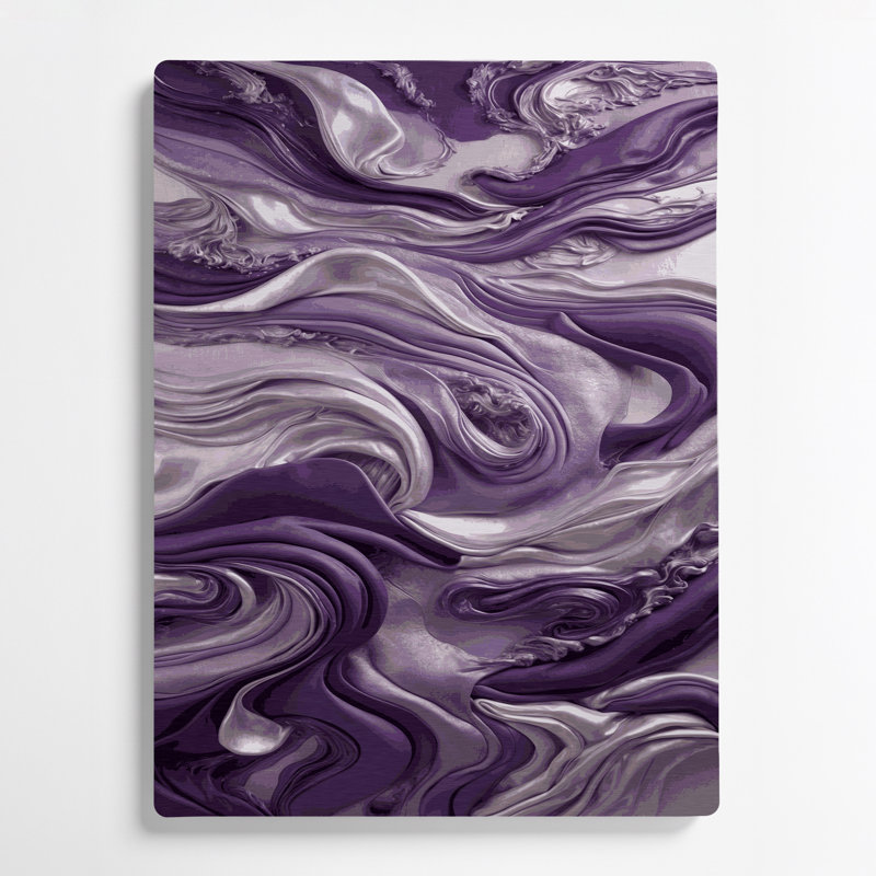 Art abstrait abstrait en métal mauve 65, H 11 po x l 14 po