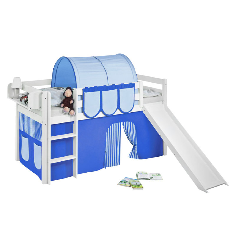 Basic Kids Loft Bed, Blue, European Single (90 x 200 cm)