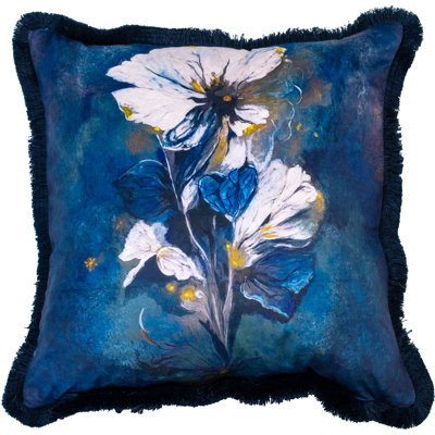 Weissman Abstract Blue Sqaure Cushion