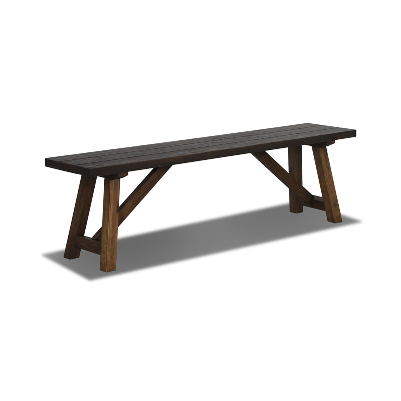 Cascais Dining Bench with Farmhouse Base, Blonde Oak/Black Oak