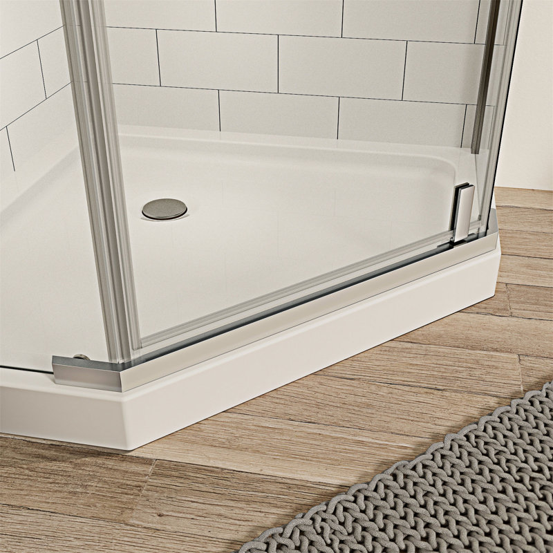 Porte de douche pivotante sans cadre Neo-Angle, Chrome chrome