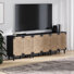 Armoire d'appoint Debets avec tablettes réglables et base en bois massif