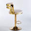 Tabouret de bar blanc avec 2 pieds en fer doré et coussins moelleux pour le salon