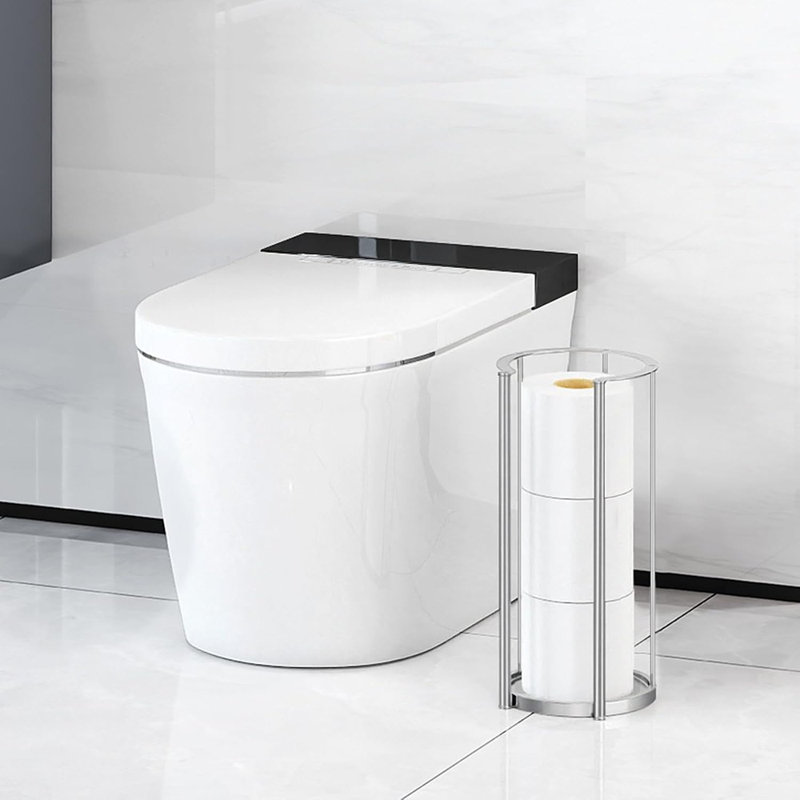 Porte-papier hygiénique sur pied avec base lourde - Peut contenir 3 rouleaux pour le rangement de la salle de bain