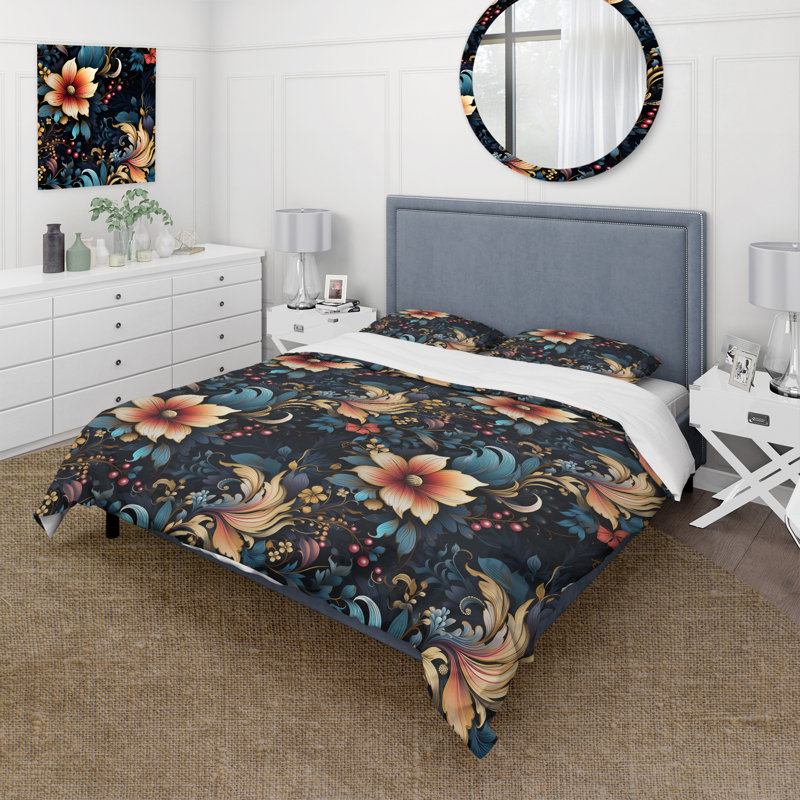 Literie à motif cachemire Classic Elegance, Housse de couette pour très grand lit et 2 très
