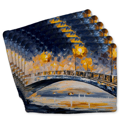 Braided Polyester Eiver Set of 6 - Bridge in the Moonlight