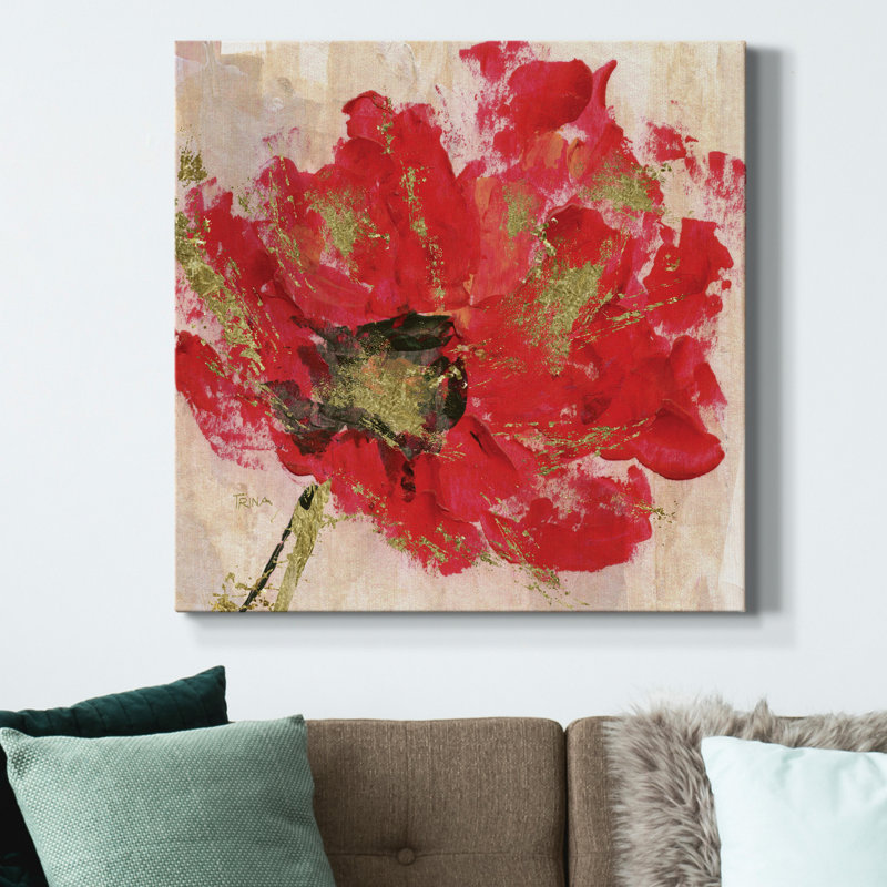 Red Infusion I - reproduction d'art sur toile tendue, H 32 po x l 32 po x P 1 po
