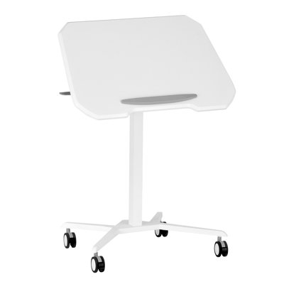 Support d'ordinateur portable blanc pour ordinateur portable avec table réglable en hauteur et inclinable