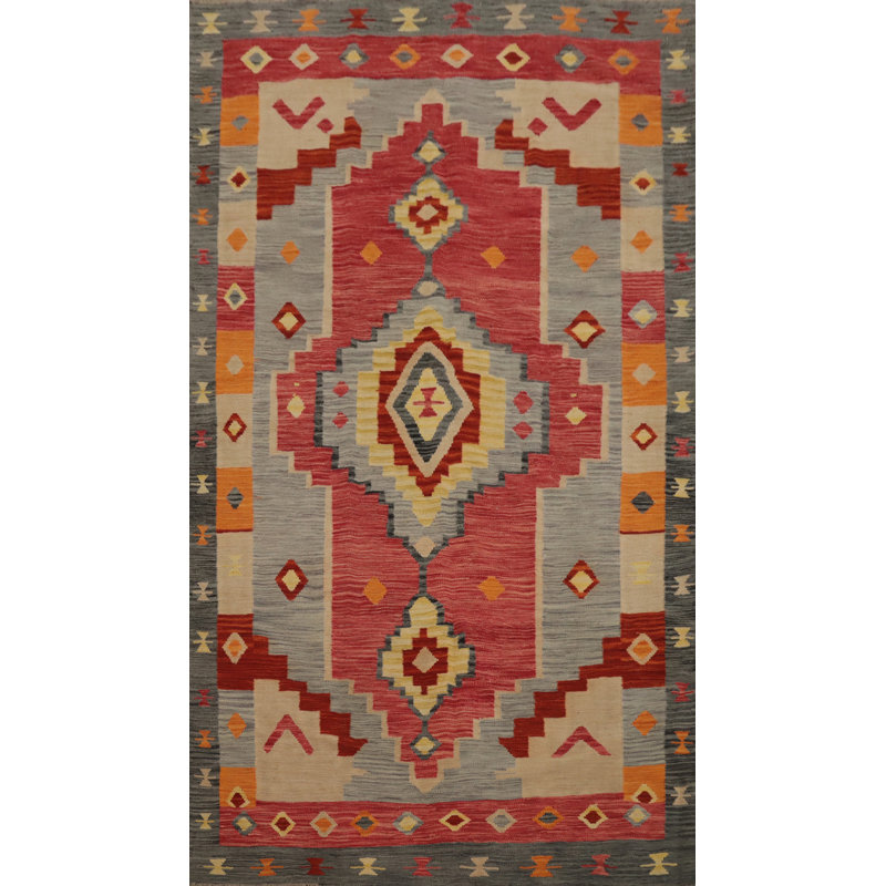 Geometric Kilim Flat Weave Area Rug 5x8