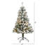 Sapin de Noël floqué avec lumières DEL-1796319354