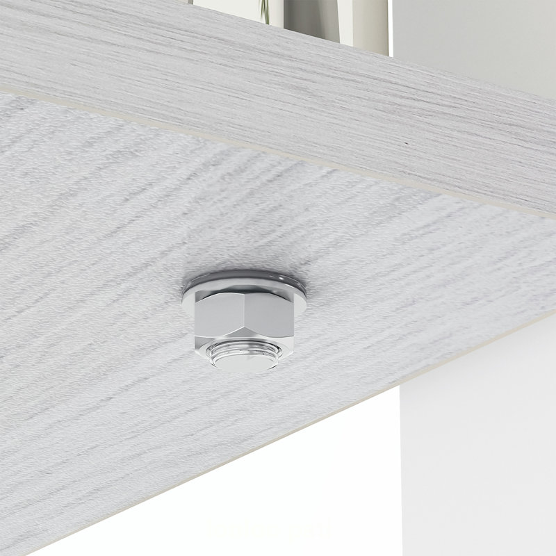 Table basse moderne moderne avec plateau en verre trempé et panneau de fibres à densité moyenne, parfaite pour les salons contemporains