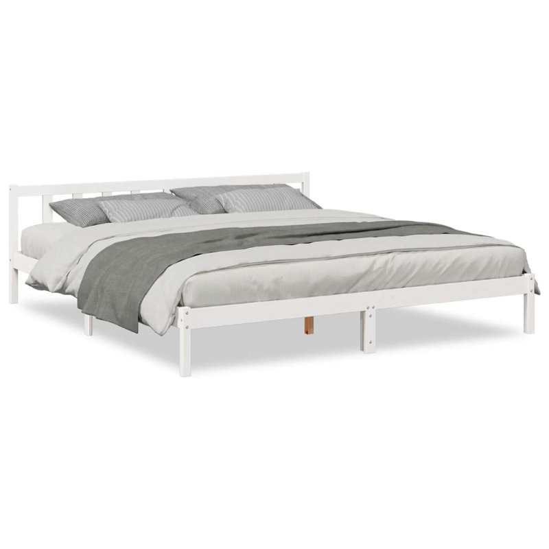 Deron Solid Wood Bed, white, 160 x 210 cm