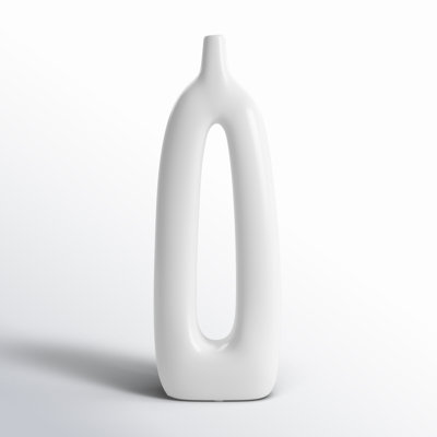 Contemporary Ceramic Abstract Cut-Out Vase