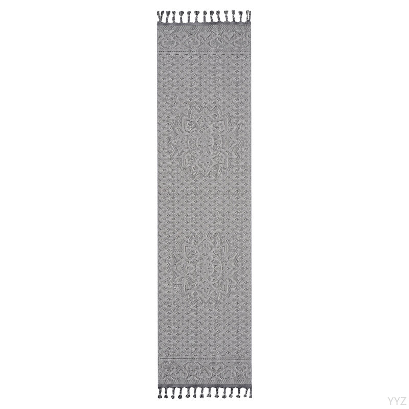 LOOM & LUXE Collection 2X8 White/Ivory /Medallion Indoor/Outdoor Area Rug, Runner 2'2" x 8'