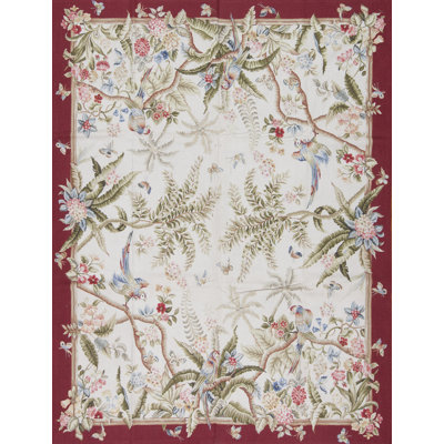 Gros Point Needlepoint One-of-a-Kind 8.0 X 10.0 Hand Knotted Area Rug