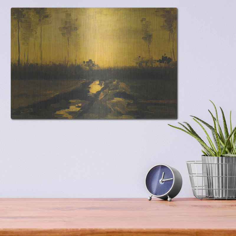 «Evening Landscape Landscape At Dusk» par MASTERS, H 12 po x l 16 po