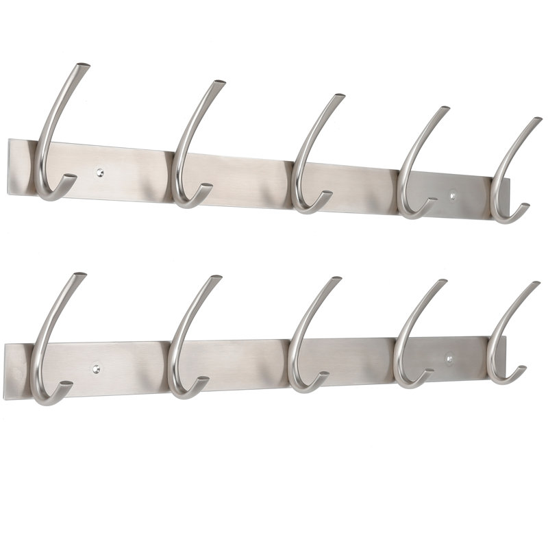 Oglethorpe Nickel Wall 10 - Hook Wall Mounted Coat Rack