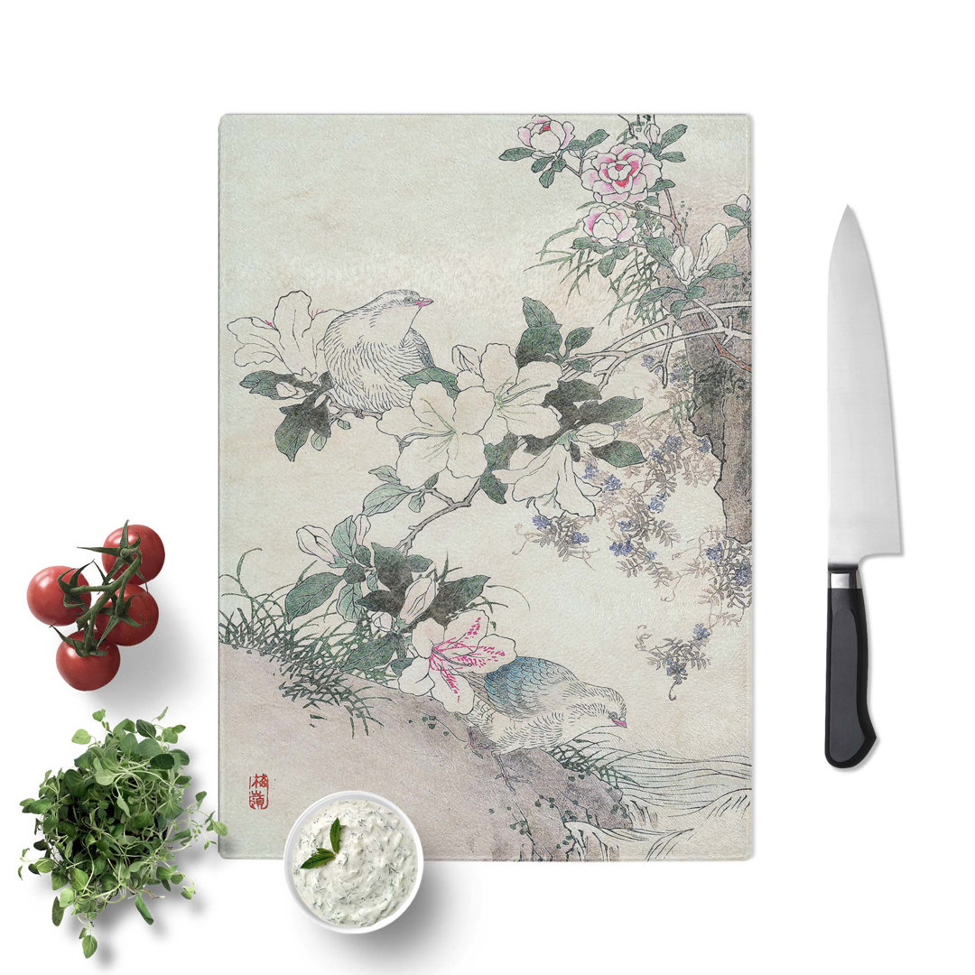 Tempered Glass Birds at the Pond Chopping Board