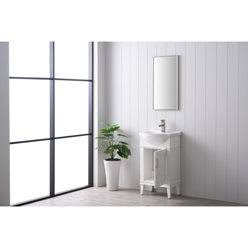Arlowene 19.7'' Single Bathroom Vanity with Porcelain Top, White