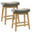 Extra Wide 19.7" Seat Counter Height Stool Modern Upholstered Wood Gray Saddle Barstools-614209491