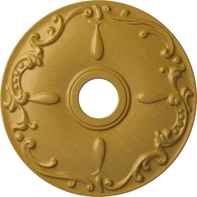 Endurathane Kent Ceiling Medallion, 18"OD x 3 1/2"ID x 1 1/4"P (Fits Canopies up to 5"), Hand-Painted Iridescent Gold Finish