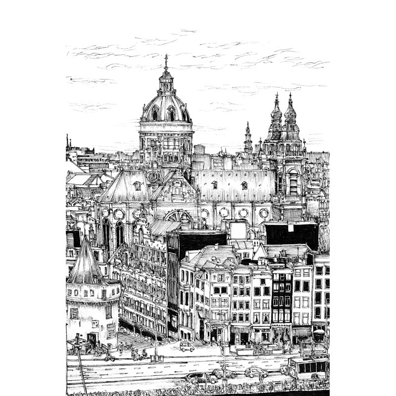 Tour of Europe V -  Graphic Art, 30 cm H x 20 cm W, Wrapped Canvas