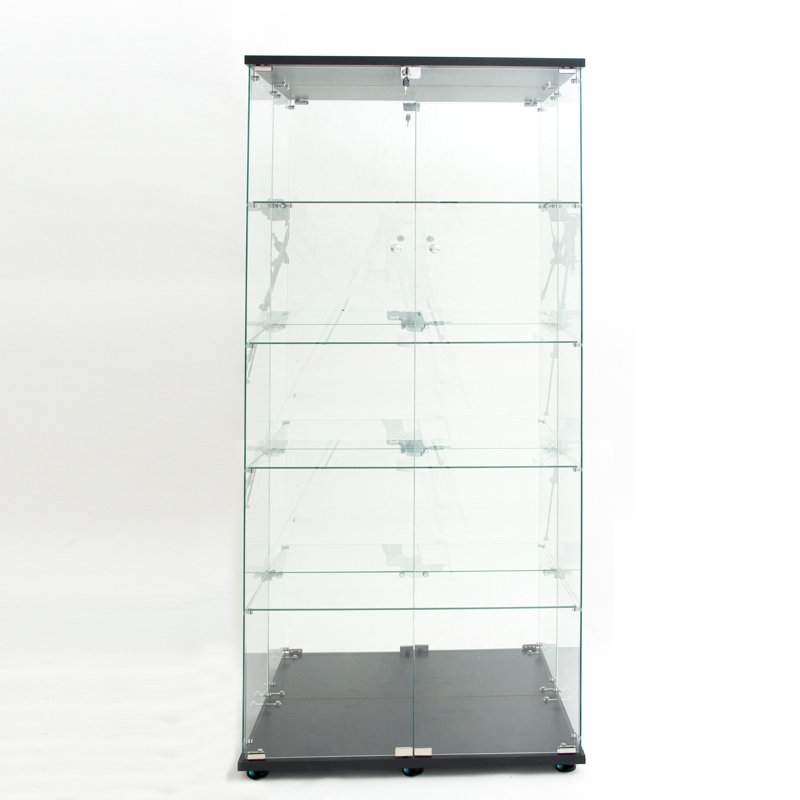 Tempered Glass Display Cabinet, Black