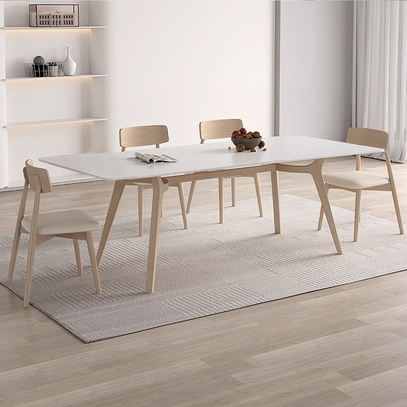 Table de salle à manger moderne en pierre frittée de style moderne, H 29,53 po x L 70,87 po x l 35,43 po