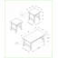 Ensemble de tables basses 3 pièces Transitional - Table basse rectangulaire + 2 tables de bout carrées, stratifié brun espresso-1026823822