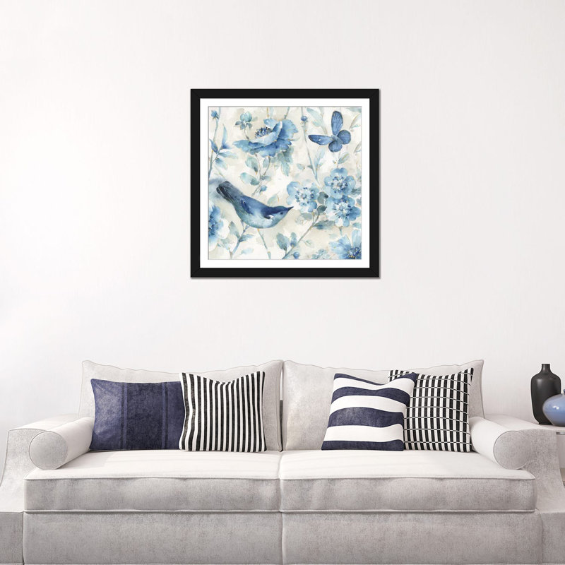 «Indigold XI», reproduction sur toile, H 16 po x l 16 po x P 1 po, Papier d'art encadré noir