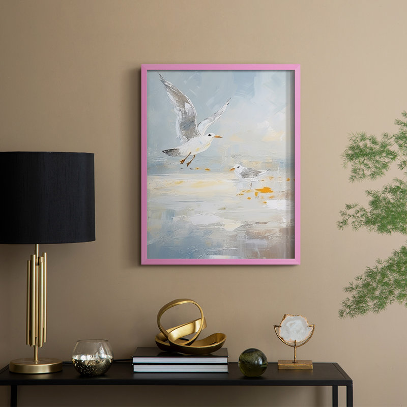 NAUTICAL Series CDLVII Framed Print - Solid Wood, H 15 po x l 12 po, Rose