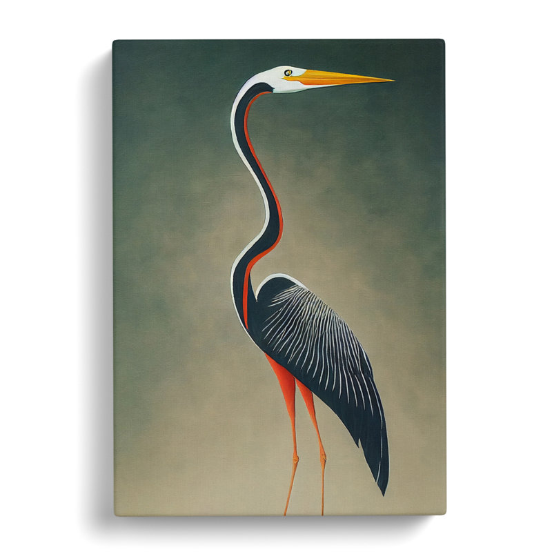 Almodovar Heron Gestural - Wrapped Canvas Print, 60cm H x 40cm W x 3cm D