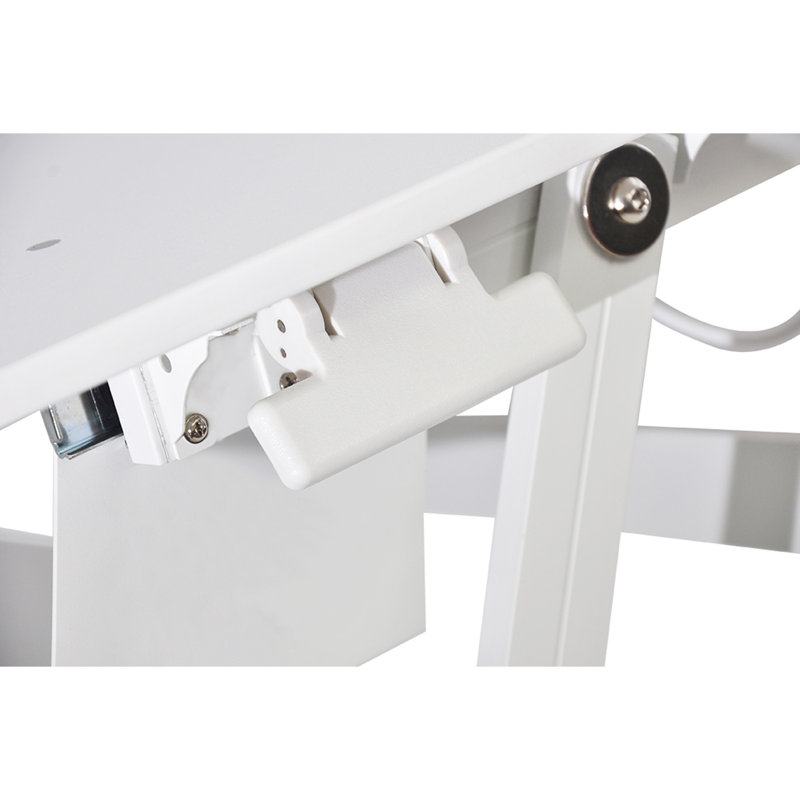 Rocelco 37.5 in. White Deluxe Height Adjustable Standing Desk Converter Dual Monitor Riser with Gas Spring Assist System