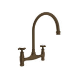 Georgian Era Bridge Kitchen Faucet with Wall Unions