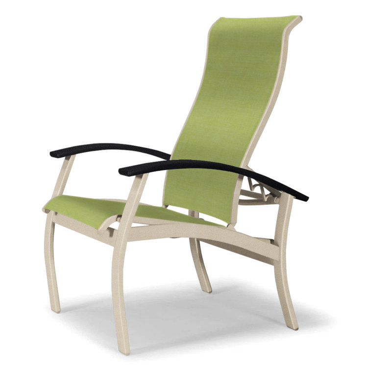 Chaise de patio Askar, Lime 38D Sunbrella®, Noir, Désert texturé