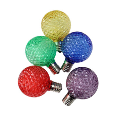 Paquet de 25 ampoules de rechange multicolores à DEL G50 à facettes