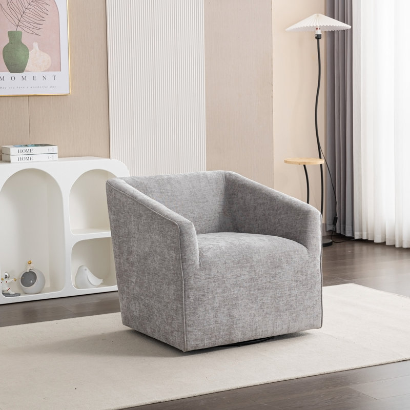 Fauteuil demi-tonneau pivotant à 360 ° Nice, Gray