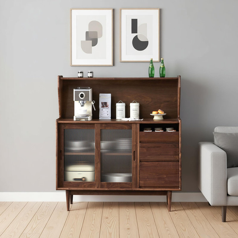 Multi-functional storage solid wood sideboard, 49.61" H x 47.24" W x 15.74" D